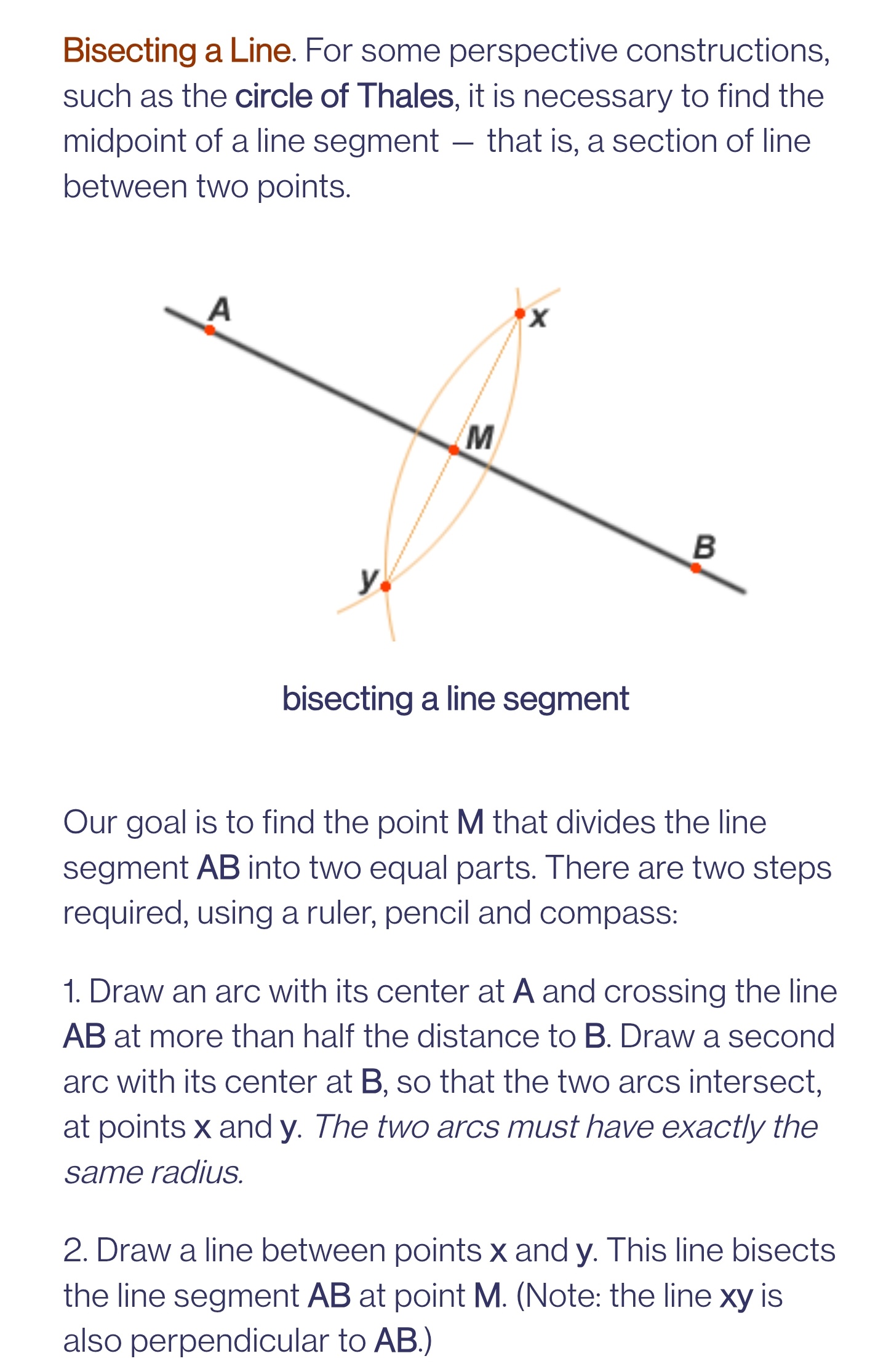 Bisecting a Line